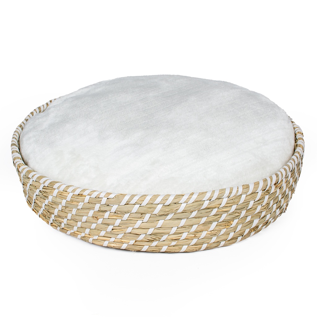 Boho rieten mand rond & kussen