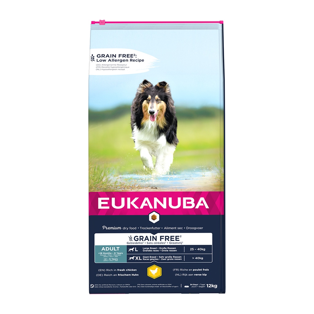 EUK DOG Grainfree Chicken Adult L/XL Breed
