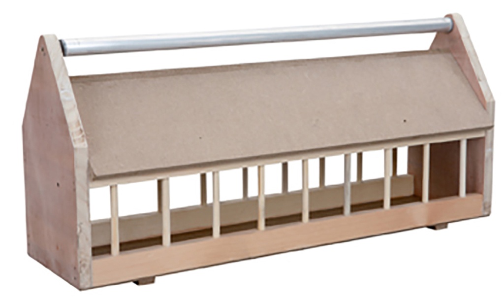 Taubenfuttertrog Aus Holz + Rolle Aus Metall