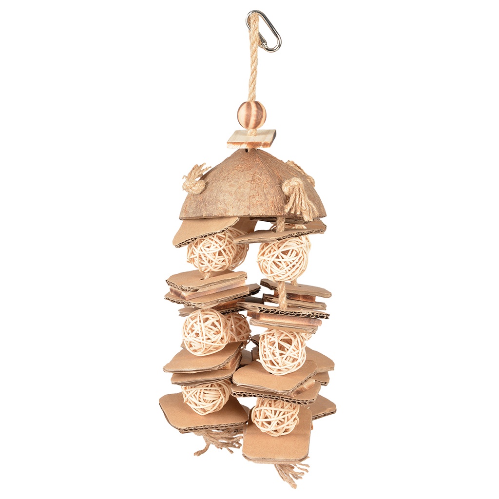 Coconut Jungle hanger with willow balls & cardboard