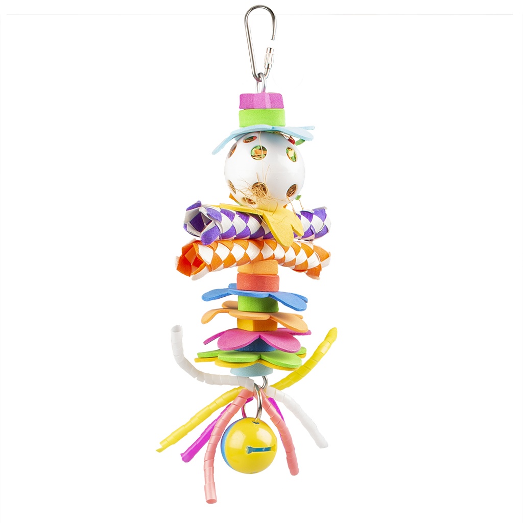 Colourful pendant with plastic toys