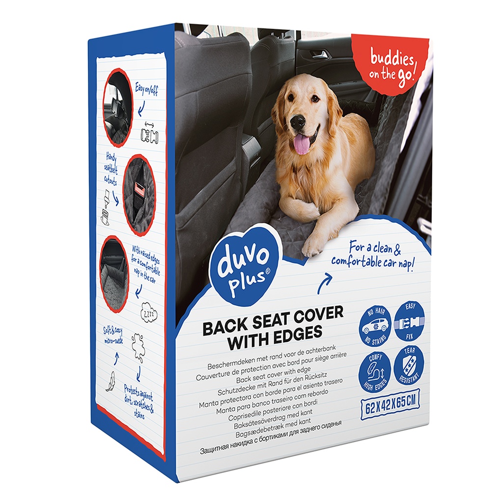 Back seat cover with edge