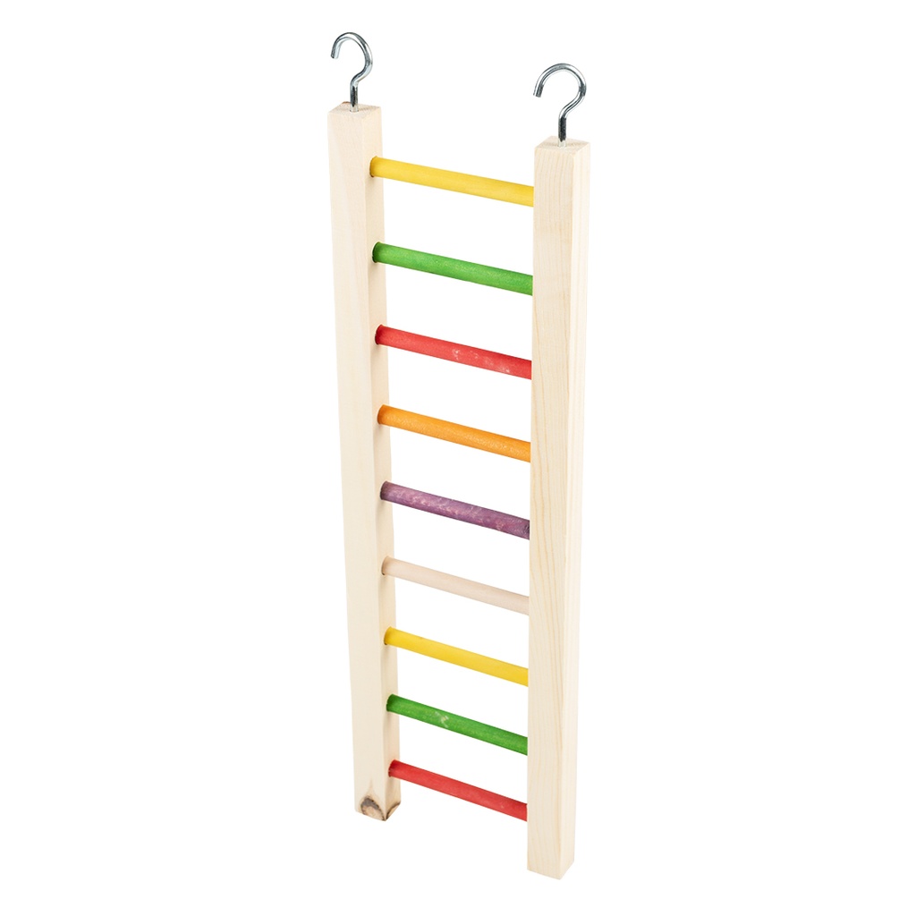 Échelle en bois colorée
