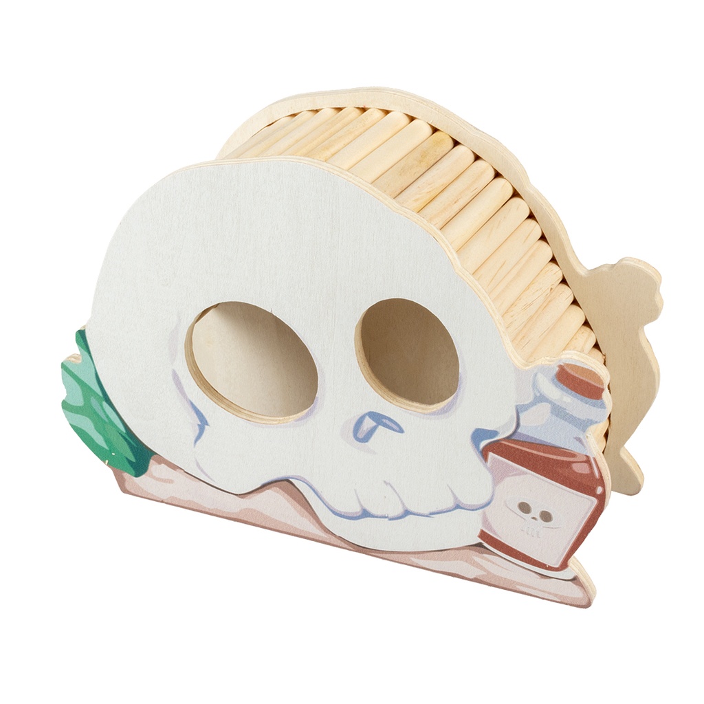 Small animal wooden play house skull