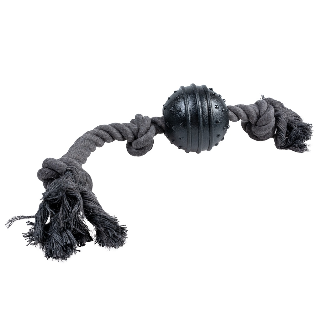 ECO touw 3 knopen & 8cm rubber bal