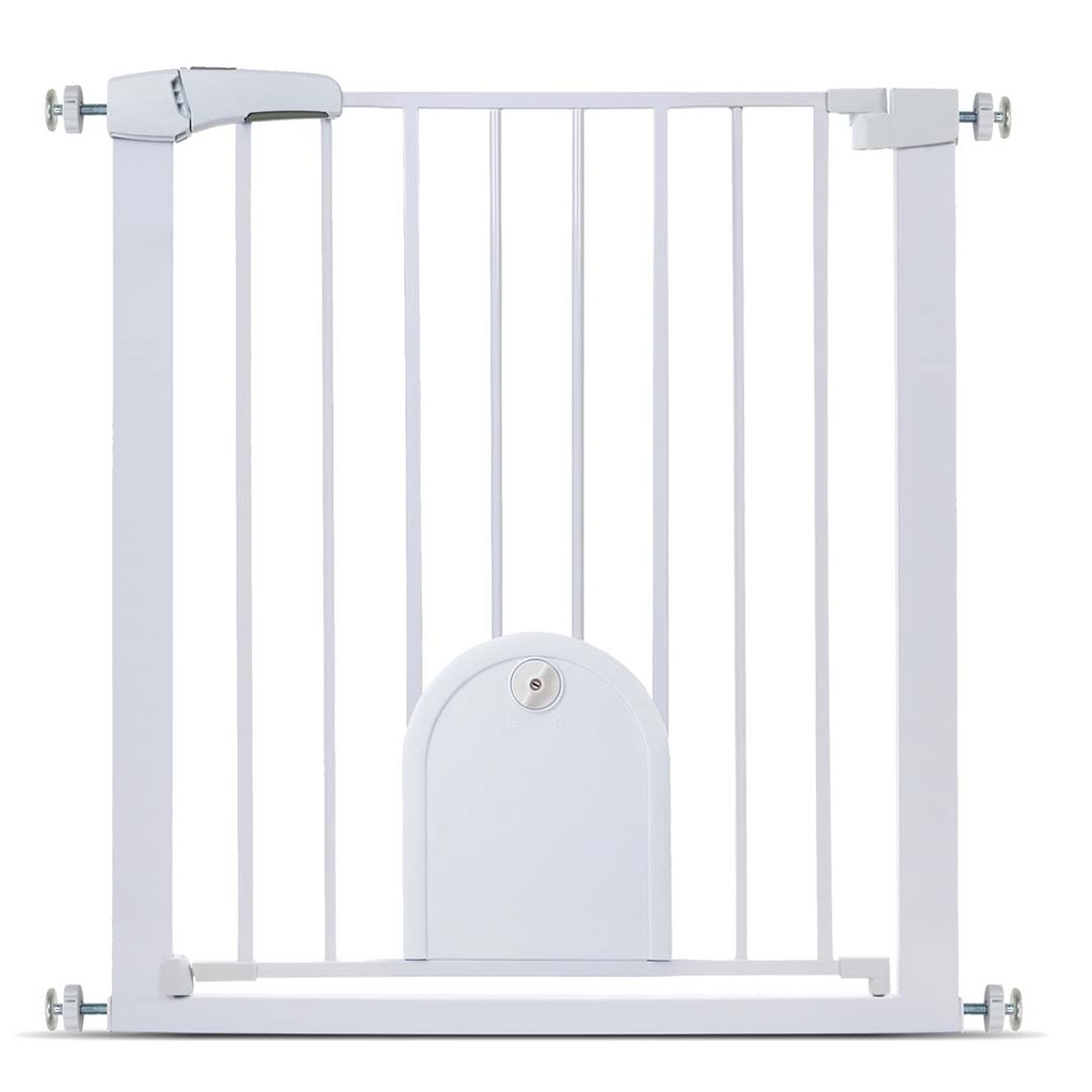 Dog safety gate with cat flap