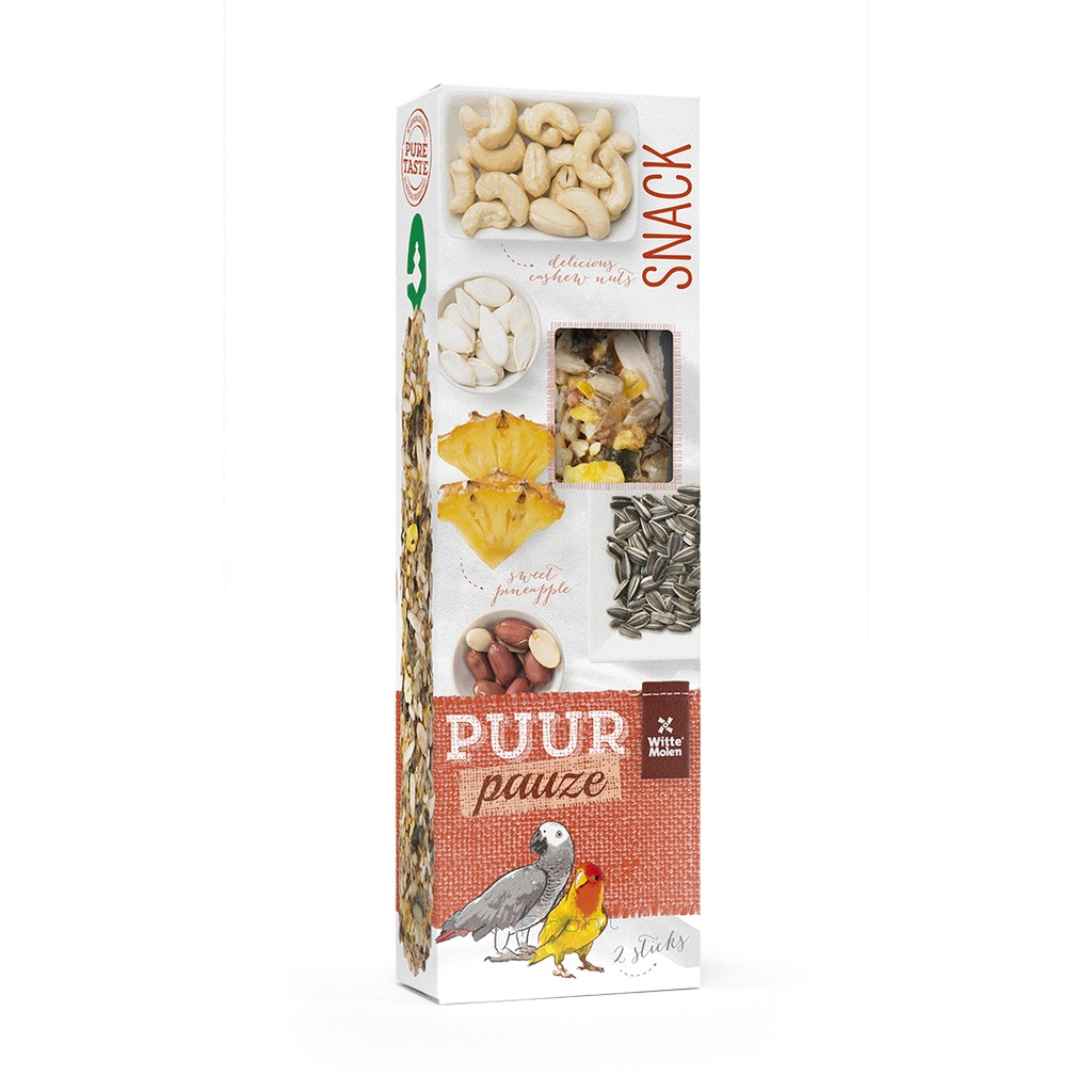 PUUR Pauze Sticks Papagei Ananas & Erdnuss