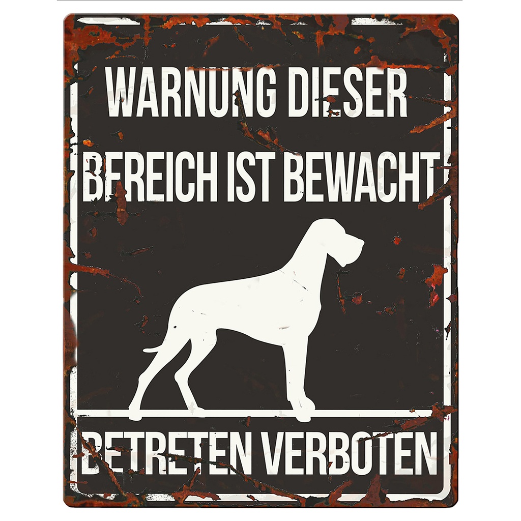 Warning Sign Square Danish Dog De