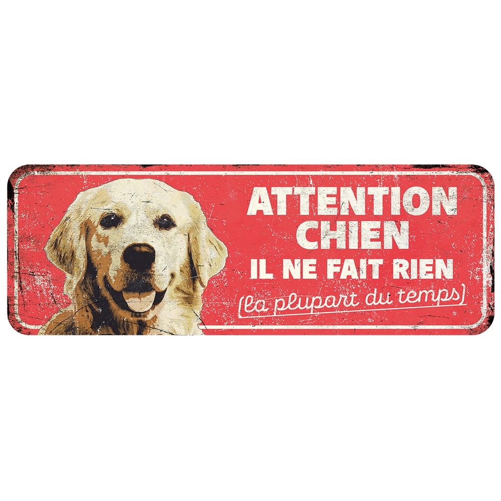 Warnschild golden retriever fr