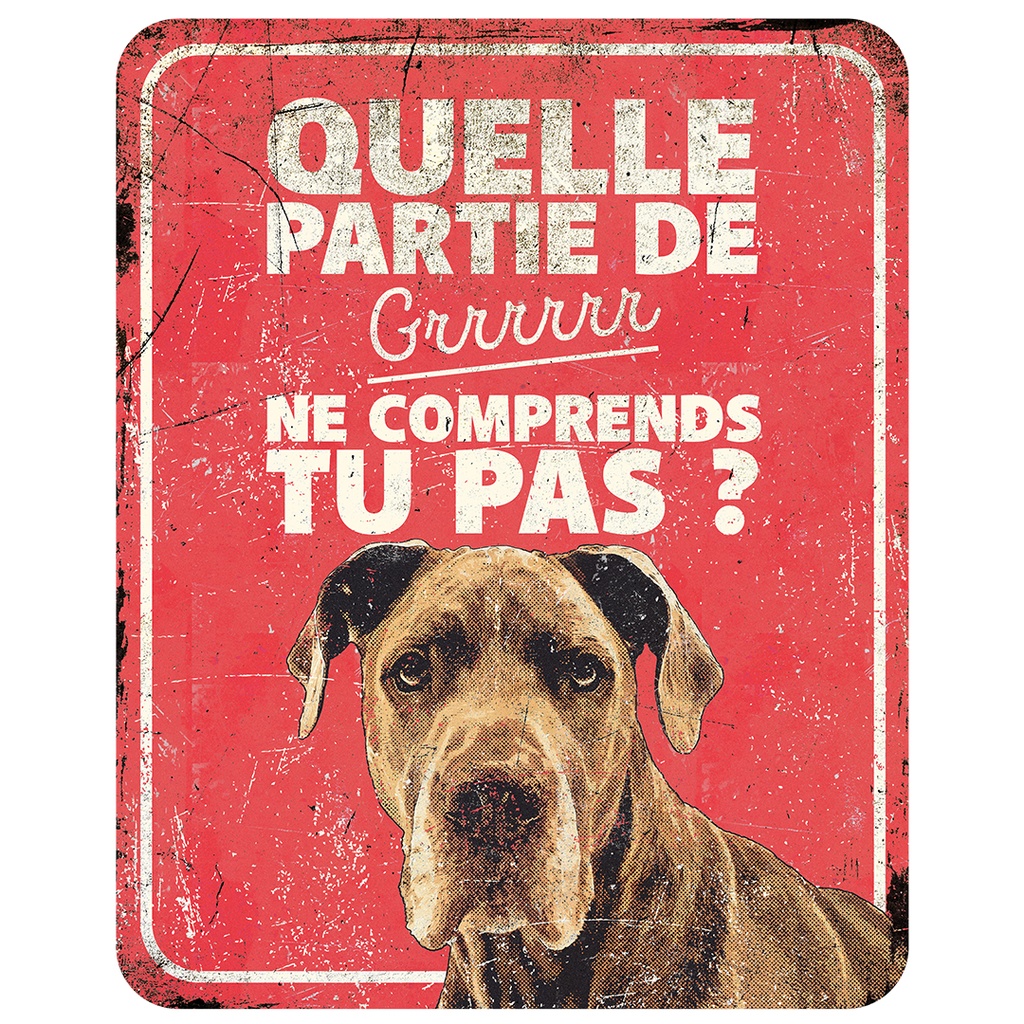 Panneau d'avertissement danish dog fr