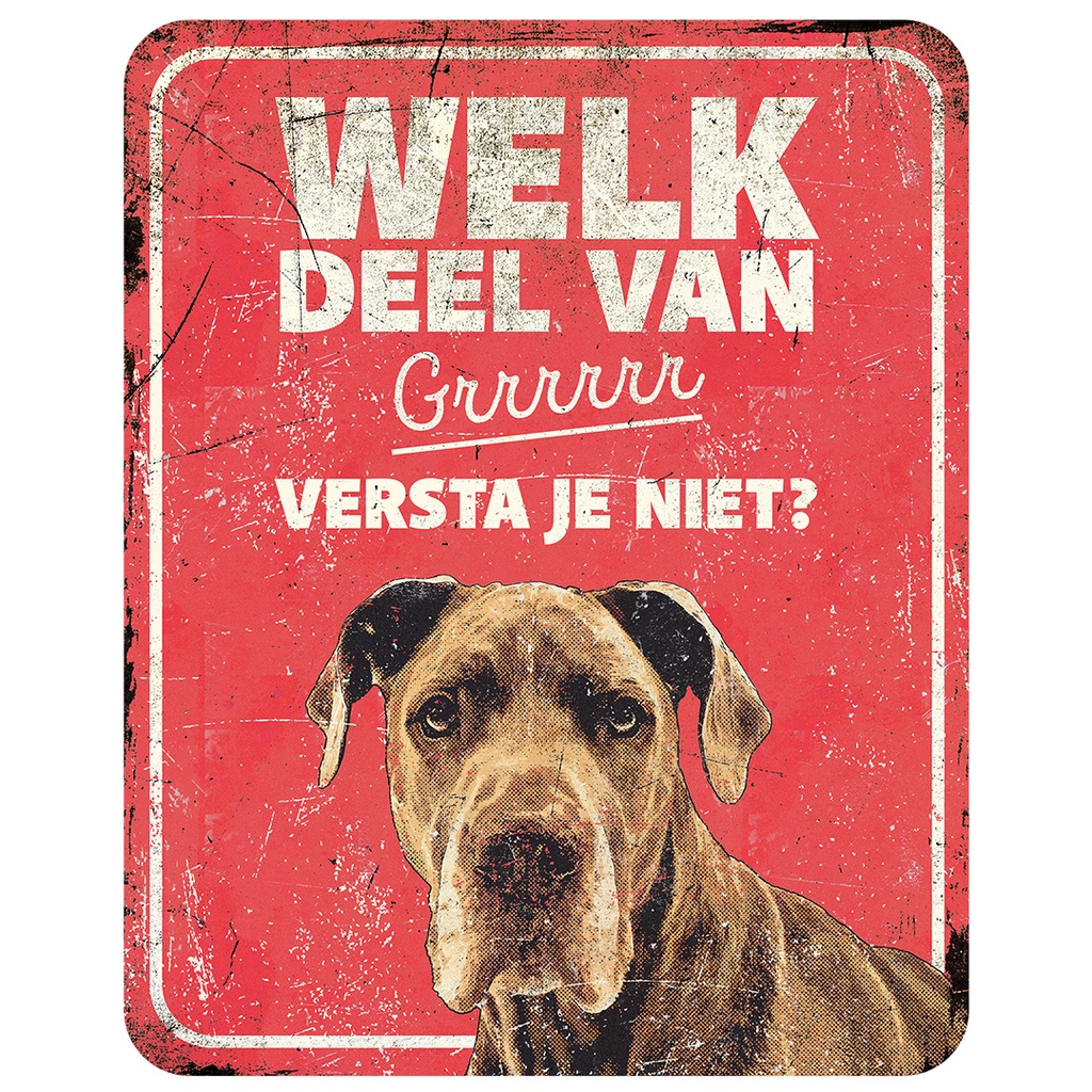 Panneau d'avertissement danish dog nl