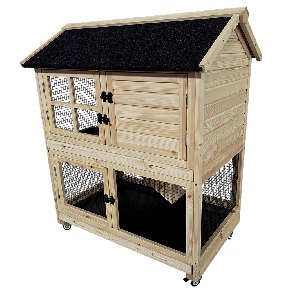Woodland clapier avec roues Flappy pinus