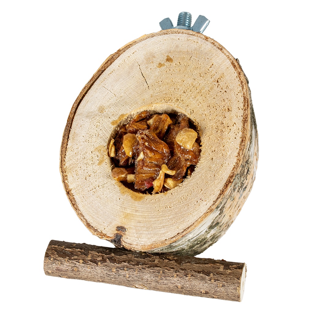 Gevulde berkenstam platform fruit