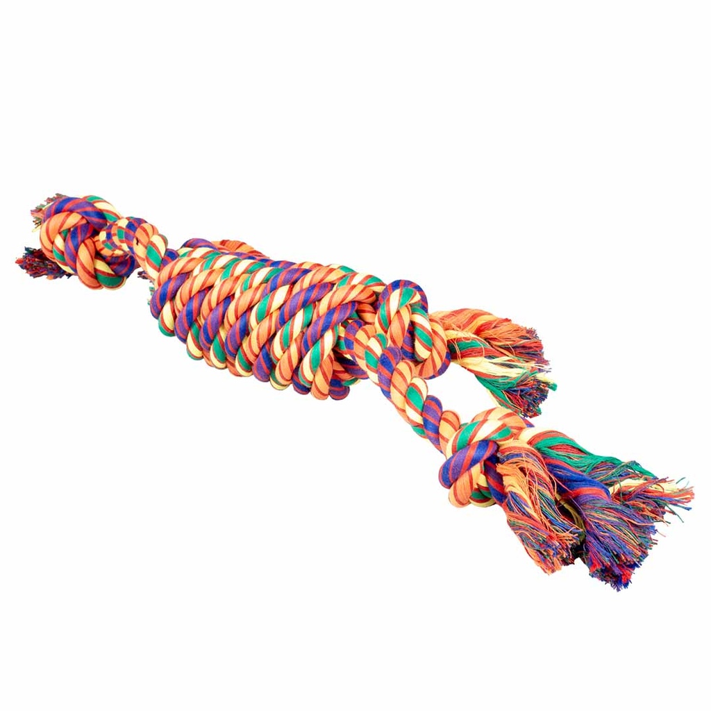 Corde en coton doublement tressée avec 4 nœuds