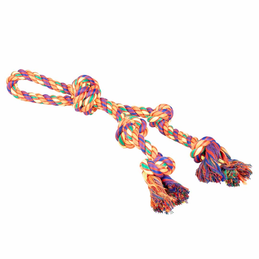 Cotton rope loop and 5 knots