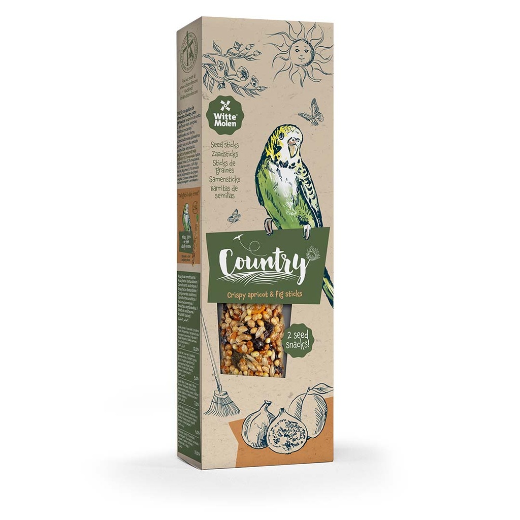 Country sticks perruche abricot & figue