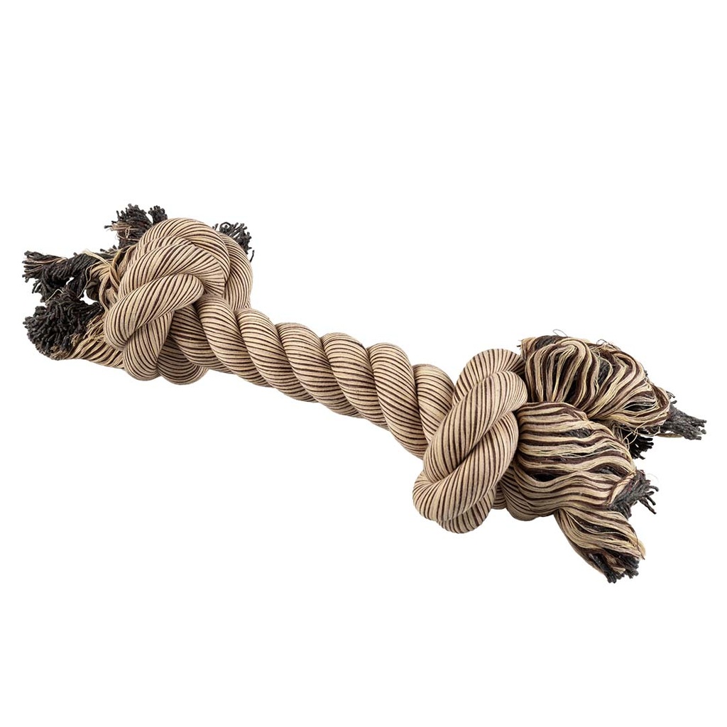 Flossy rope with 2 knots