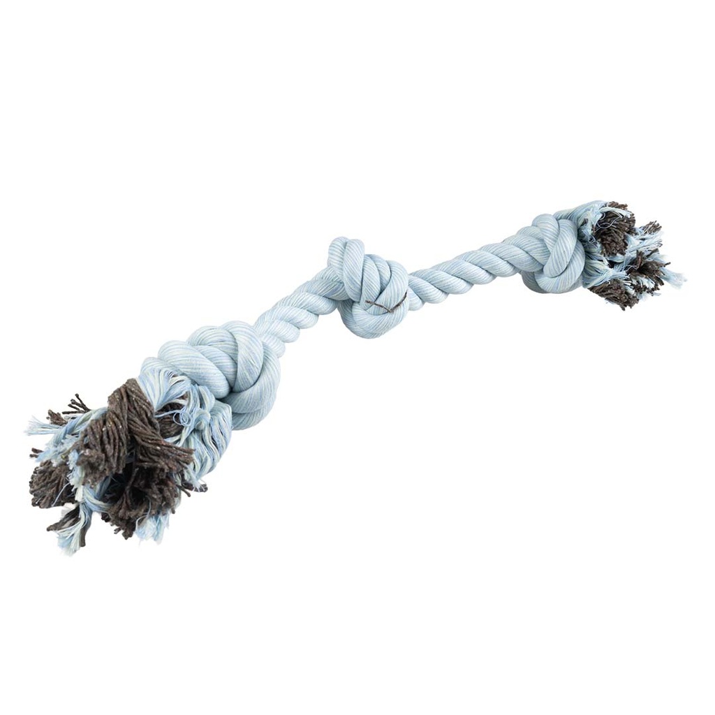Flossy rope with 3 knots