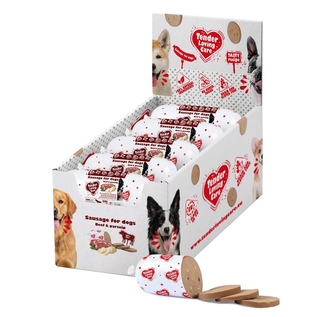 Worst voor honden met rund & pastinaak