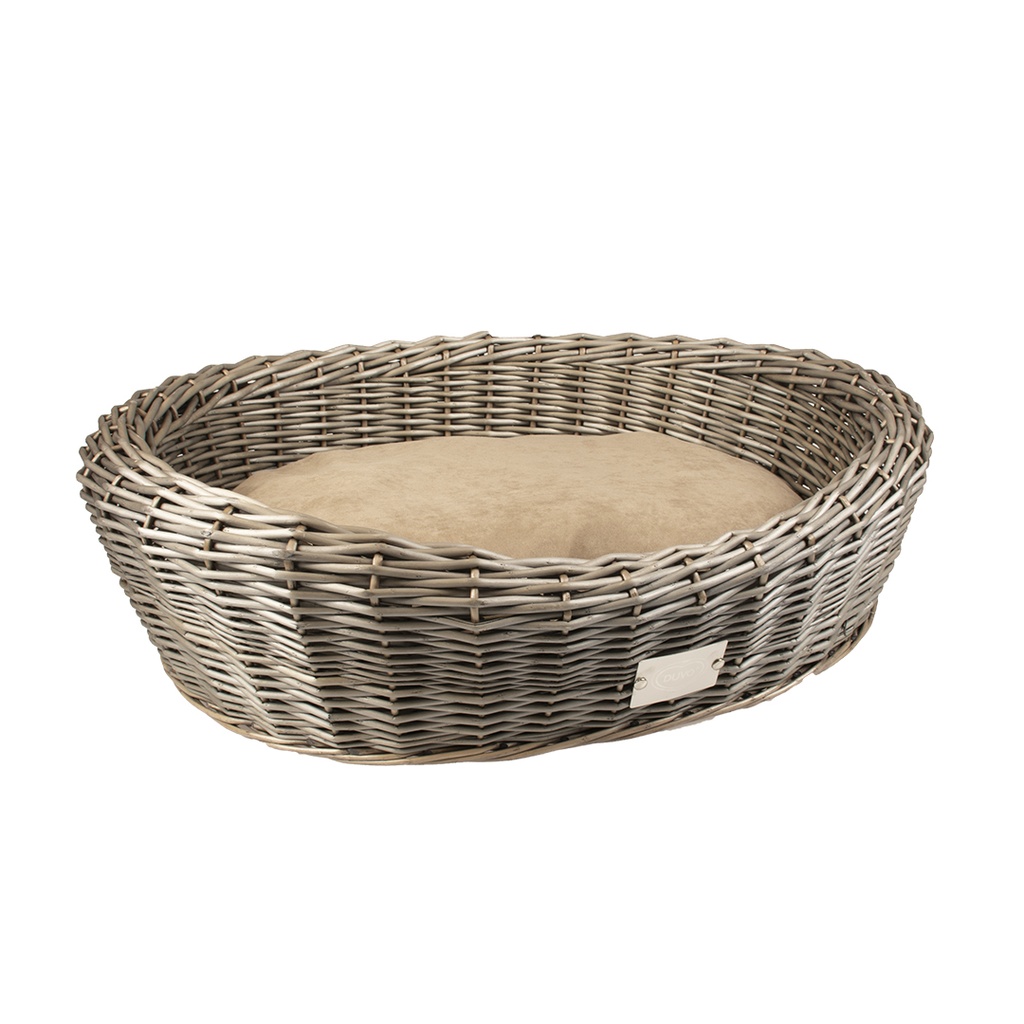 Provence Wicker Basket Oval & Cushion