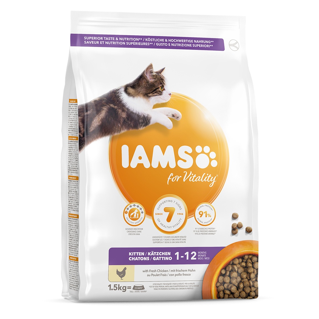 Iams for vitality kitten chicken
