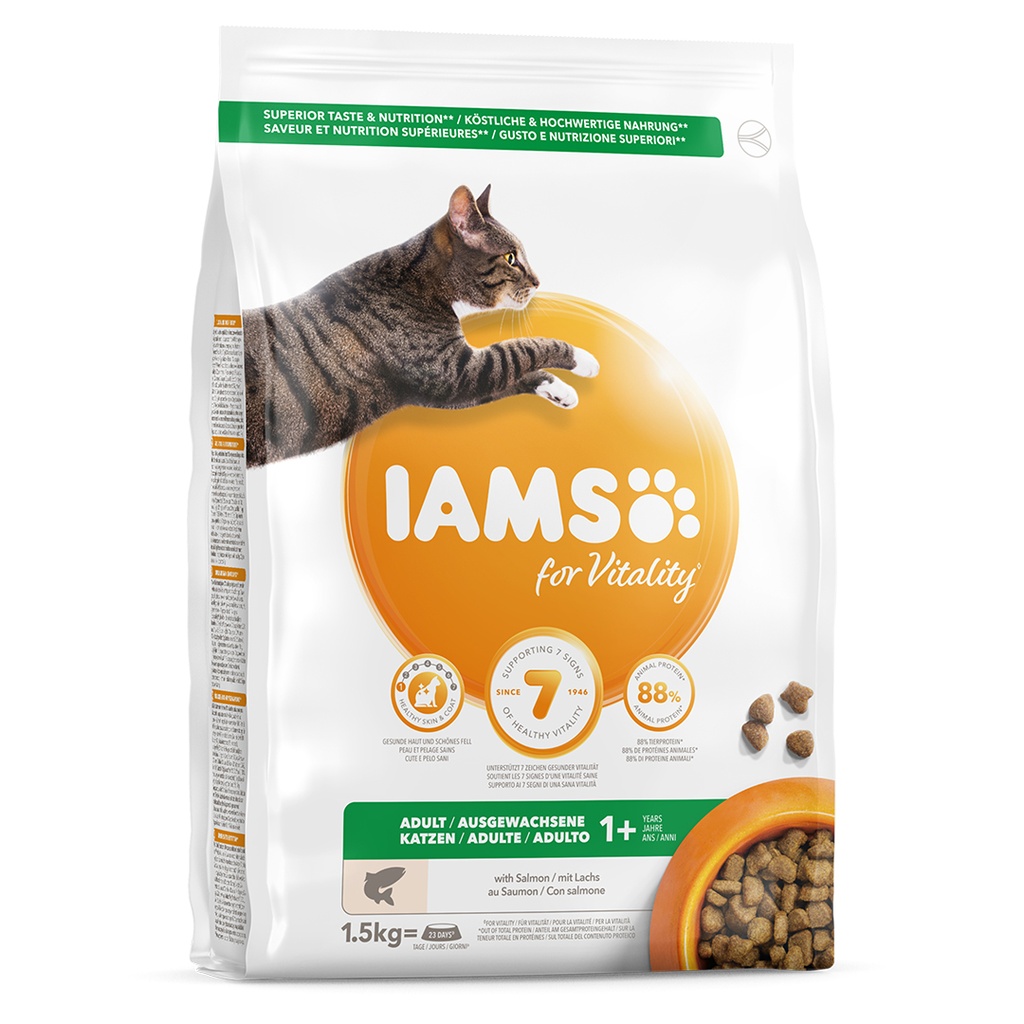 Iams for vitality adult cat salmon