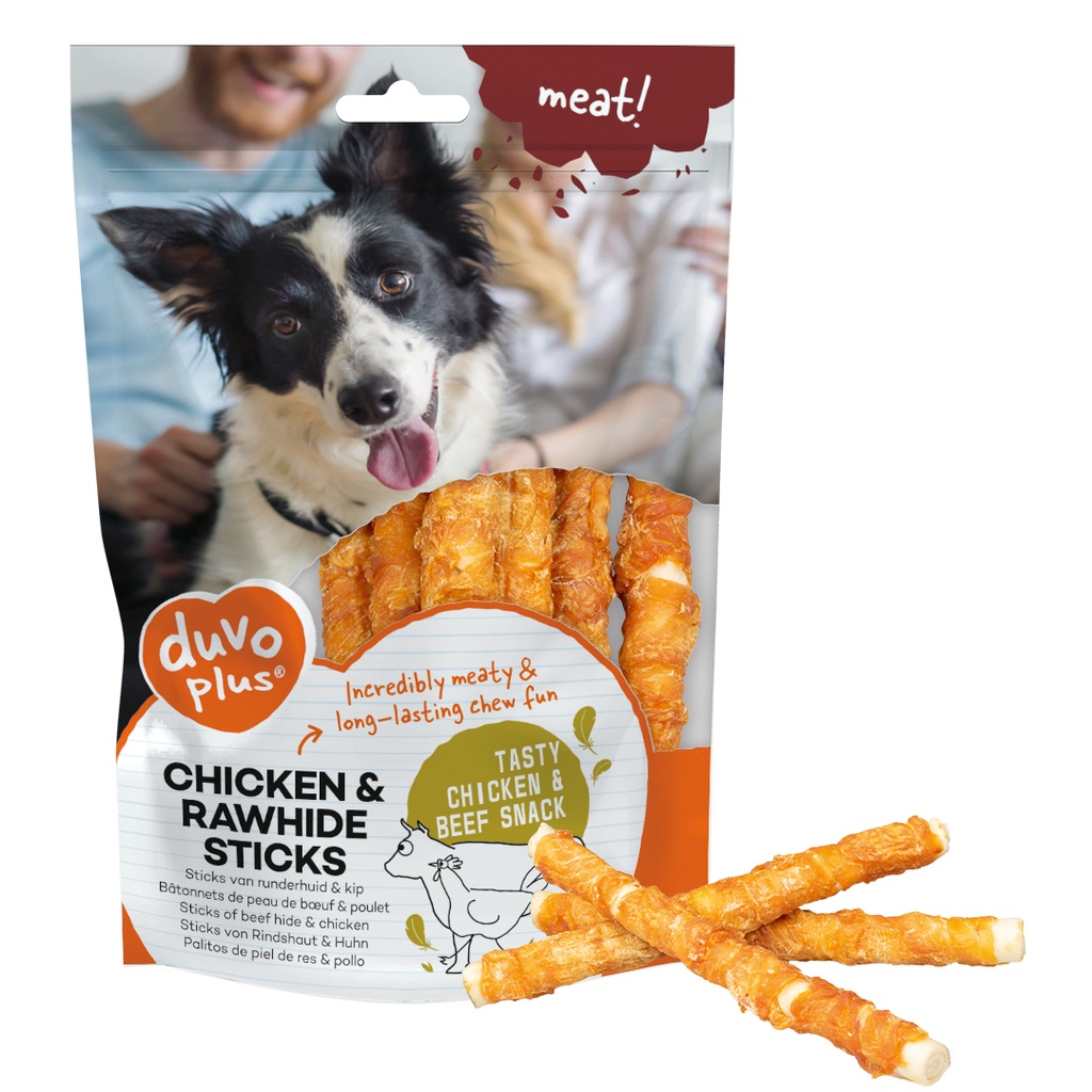 meat! Chicken & rawhide sticks small