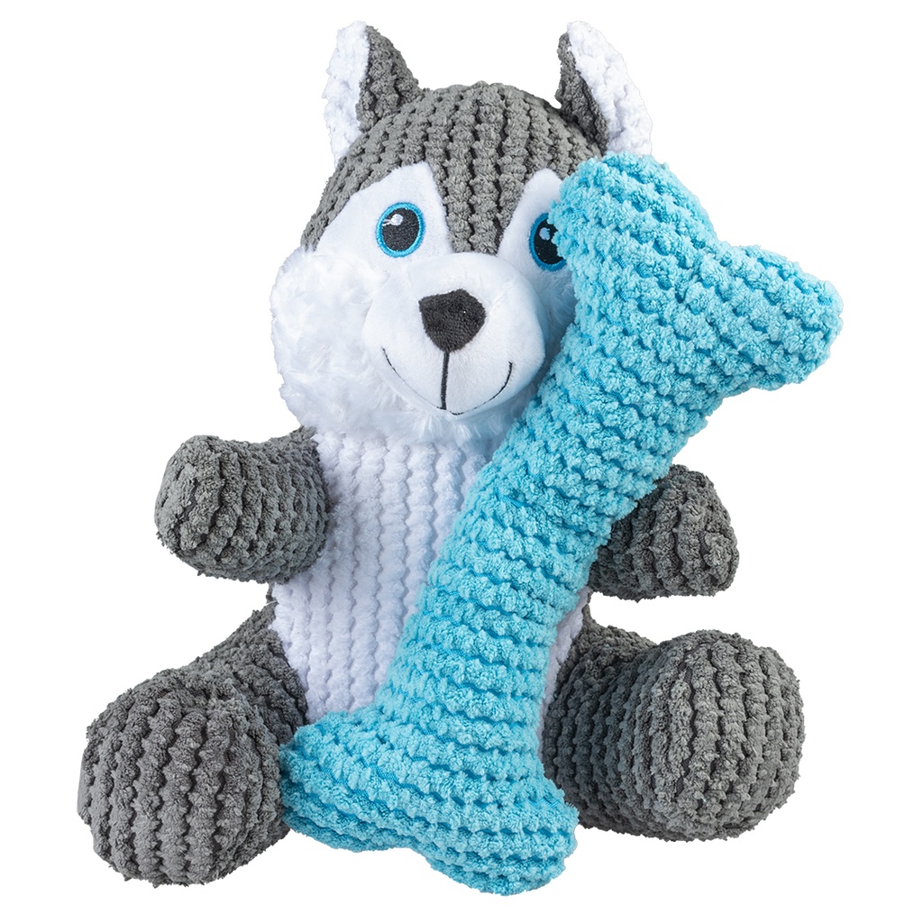 Peluche duo husky + os
