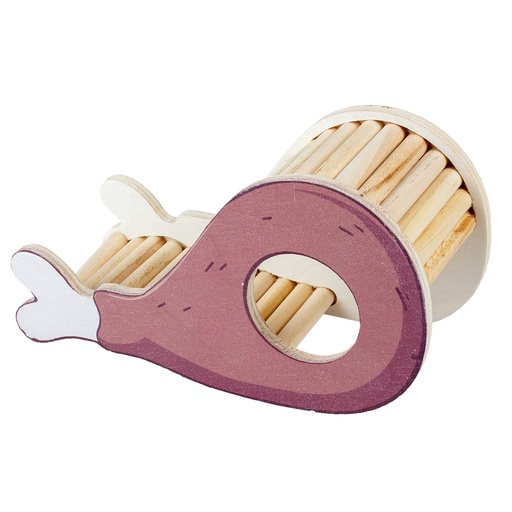 [14549] Small animal wooden play house drumstick [multicolored (Multi)]