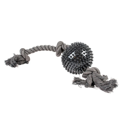 [14644] ECO-Seil 3 Knoten & 11 cm Gummiball [schwarz (Schwarz)]
