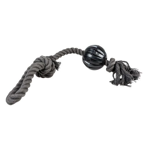 [14649] ECO rope 2 knots, loop & rubber ball [black (Black)]