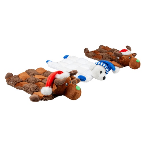 [14673] Xmas Plush flat cuddle squeaky [mixed colors (Multi)]