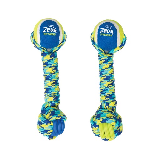 [33/96367] ZS Fitness Rope & TPR Tennis Dumbbell [bleu/jaune (Bleu)]