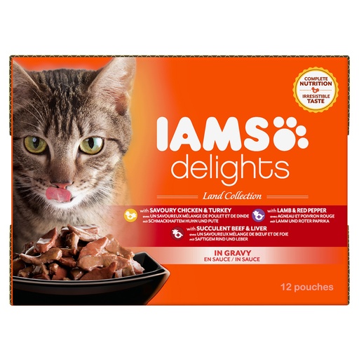 [41020] Iams pouch 12-pack land collection in gravy