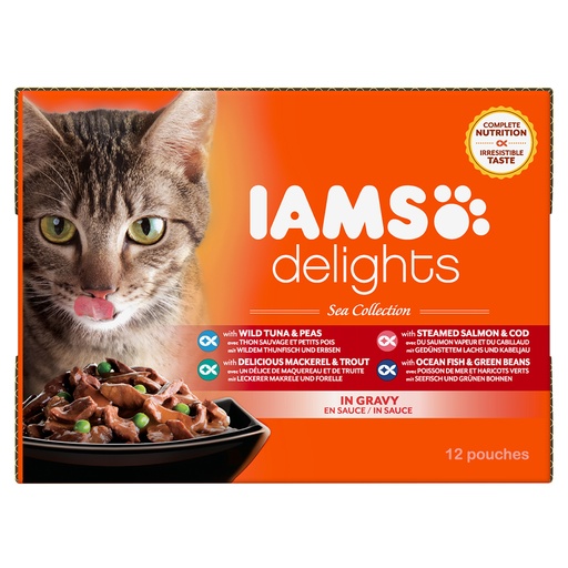 [41030] Iams pouch 12-pack sea collection in gravy