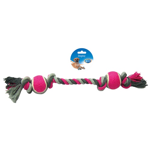 [4705058] Knot Baumwolle Mit 4 Knots & 2 Tennisball [grau/rosa (Grau)]