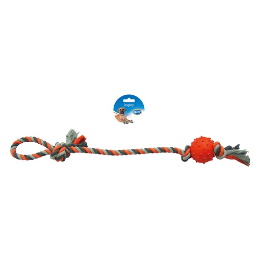 [4705065] Knot Baumwolle Pendel Mit Gummiball [grau/orange (Grau)]