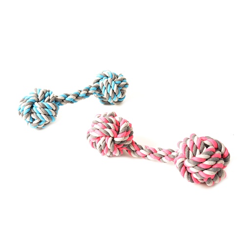 [4705089] Tug Toy Knotted Dumbbell [blue/pink (Blue)]