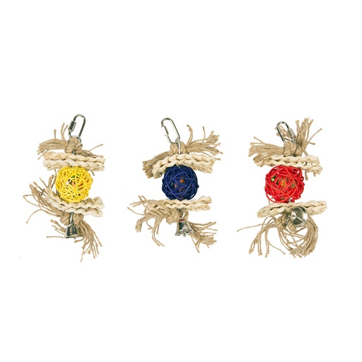 [4745049] Natural Wicker Ball With Bell & Sisal