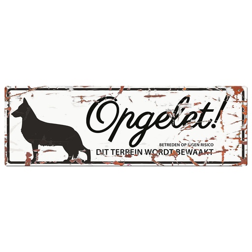 [695/434154] Warning sign german shepherd n [wit (Wit)]