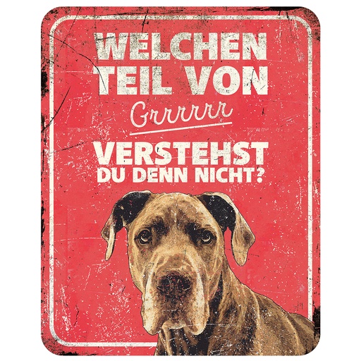 [695/471319] Warning sign danish dog de [red (Red)]