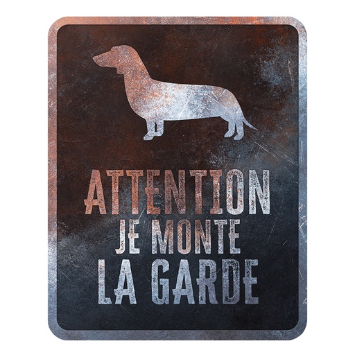 [695/475195] Warning sign Dachshund French [multicolored (Multi)]
