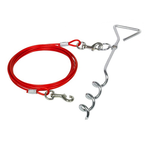 [89070303] Anlegepflock Mit Seil [rot (Rot)]