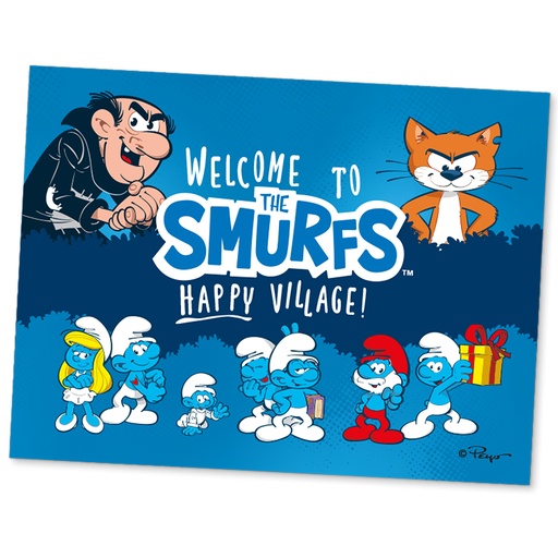 [A669] Welcome floormat The Smurfs