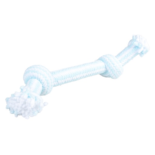 [15021] Puppy soft rope with 2 knots [blue/white (Blue)]