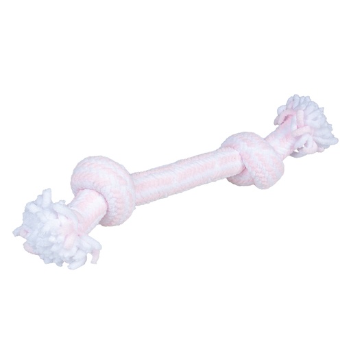 [15025] Puppy soft touw met 2 knopen [roze/wit (Roze)]