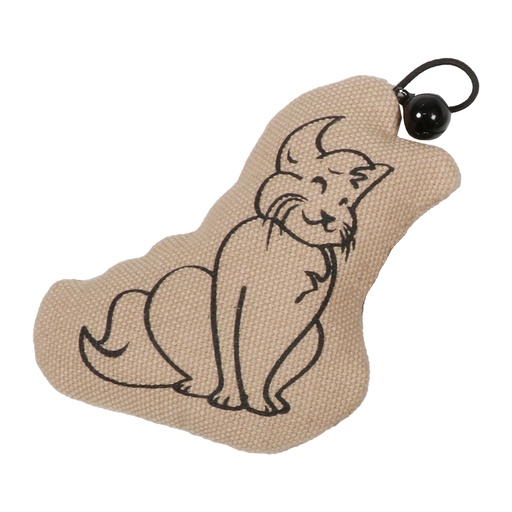 [403/482100] SITTING HAPPY CAT — Jouet pour chat avec clochette [beige (Marron)]