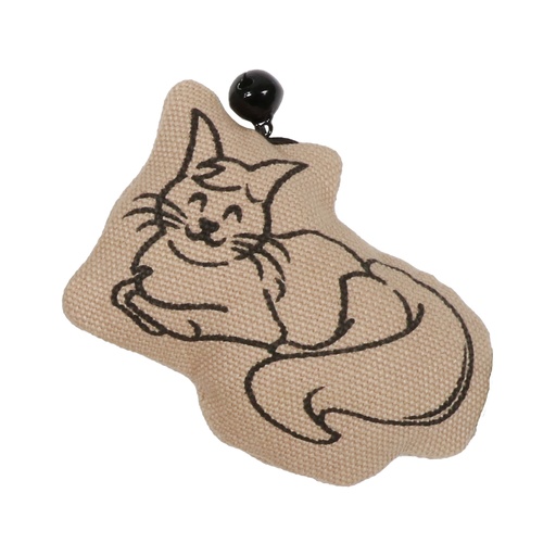 [403/482117] SITTING HAPPY CAT — Jouet pour chat avec clochette [beige (Marron)]