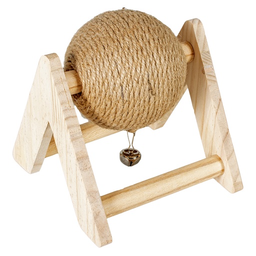 [15477] Sisal scratching ball small animals [honey gold (Wood)]