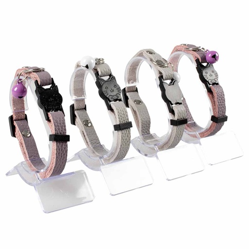 [15560] Kattenhalsband stijlvol leder [gemengde kleuren (Multi)]